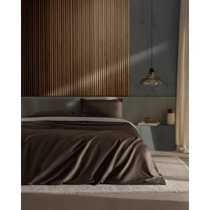 Madame Coco Avent Çift Kişilik %100 Pamuk Baskılı Saten Nevresim Takımı - Kahverengi