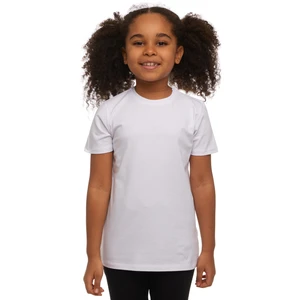 Beyaz Basic Unisex Çocuk Sıfır Yaka Kısa Kollu Tişört