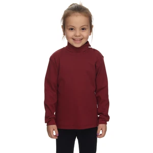Bordo Basic Kız Çocuk Çıtçıtlı Tam Balıkçı Yaka Şardonlu Kışlık Uzun Kollu Tişört