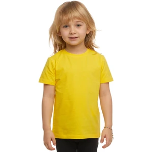 Sarı Basic Unisex Çocuk Sıfır Yaka Kısa Kollu Tişört