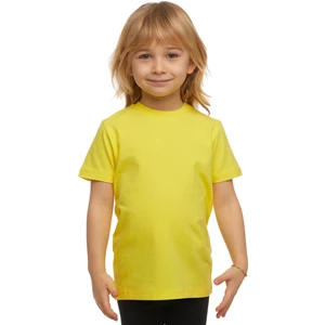 Fosforlu Sarı Basic Unisex Çocuk Sıfır Yaka Kısa Kollu Tişört