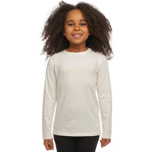 Ekru Basic Unisex Çocuk Mevsimlik Sıfır Yaka Uzun Kollu Tişört