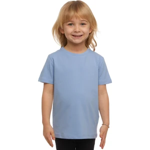 Koyu Mavi Basic Unisex Çocuk Sıfır Yaka Kısa Kollu Tişört