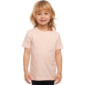 Açık Pudra Basic Unisex Çocuk Sıfır Yaka Kısa Kollu Tişört
