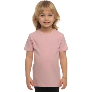 Koyu Pudra Basic Unisex Çocuk Sıfır Yaka Kısa Kollu Tişört