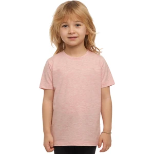 Koyu Pembe Melanj Basic Unisex Çocuk Sıfır Yaka Kısa Kollu Tişört