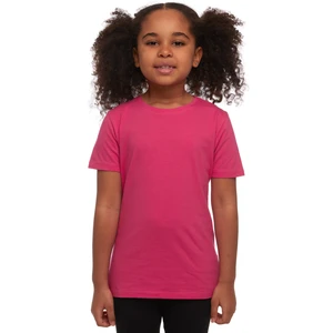Fuşya Basic Unisex Çocuk Sıfır Yaka Kısa Kollu Tişört