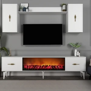 Demonte Decor Sinta 180 cm Şömineli (B) Tv Ünitesi Takımı beyaz-beyaz