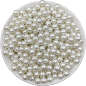 6 mm Beyaz Renk Deliksiz Çakma Inci 25 gr ( 175-180 Adet )