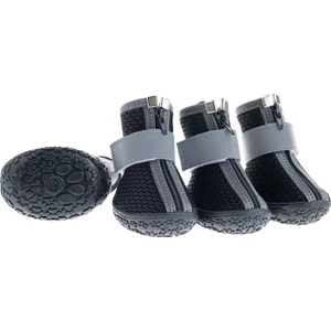 Köpek Ayakkabısı-Siyah Köpek Ayakkabısı-Kaydırmaz Kauçuk Taban Köpek Ayakkabısı- Reflektörlü Fermuarlı Köpek Ayakkabısı