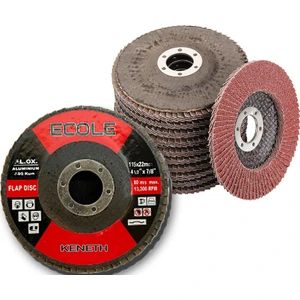 10 Adet 115x 22 mm Flap Disk Zımpara Ahşap - Metal (Alüminyum-Oksit)