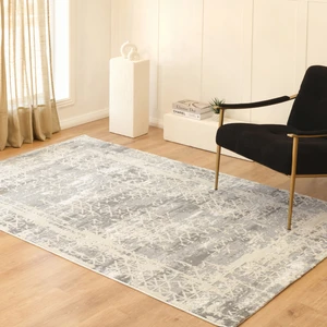 Kaşmir Halı 7/24 Sahara Marta Gri 100x300 cm Salon Mutfak Halısı Yolluk Kilim