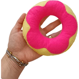 Ngüzel Party Sarı Pembe Çıngıraklı Kedi Naneli (Catnipli) Keçe Kedi Oyuncağı Donut