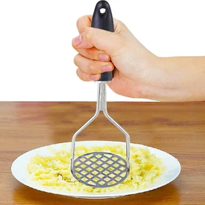 Patates Ezici Paslanmaz Çelik Renkli Püre , Mama Yapıcı Demir Yuvarlak Lük Çeyizlik Ezici