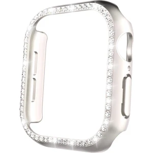 Apple Watch 10 42 mm Uyumlu Kasa Koruyucu Taşlı Tasarım Metalik Renk Gövde Koruma (Önü Açık)