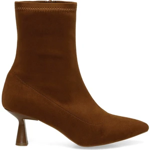 24K-618 4pr Taba Kadın Topuklu Bot