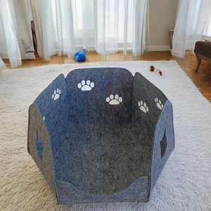 Next Craft Kedi Köpek Yatağı Yuvası Evi Taşınabilir 3 mm Kaliteli Keçe Altıgen Tasarım (Mindersiz)