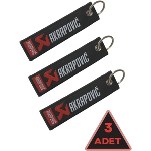 Akrapovic 3 Lü Motorcu Kumaş Anahtarlık Hediyelik Kullanışlı Motor Anahtarlığı