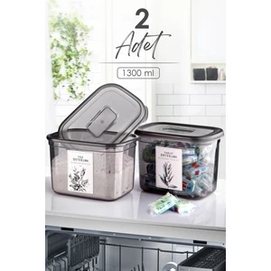 Kitchen Life 2 Adet Büyük Boy Dikdörtgen Deterjan Saklama Kutusu  - 1300 ml - Deterjan Seti
