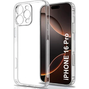 Caseart iPhone 16 Pro Kapak Kamera Korumalı Tıpalı Şeffaf Silikon Kılıf