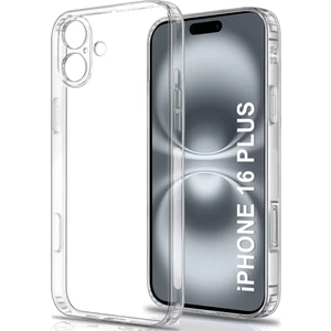 Caseart iPhone 16 Plus Kapak Kamera Korumalı Tıpalı Şeffaf Silikon Kılıf