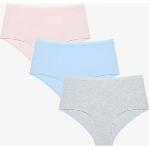 Soft Pastel 3lü Yüksek Bel Çok Renkli Slip Külot