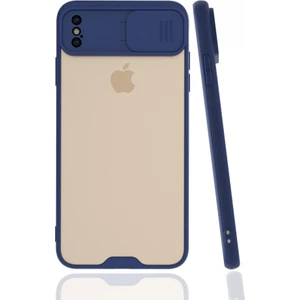 Apple iPhone Xs Max Kılıf Darbelere Dayanıklı Kamera Koruma Sürgülü Platin Kapak