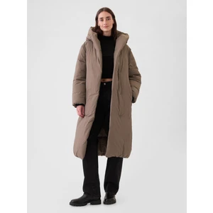 Kadın Kahverengi Primaloft® Big Puff Şişme Uzun Mont