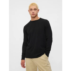 Erkek Siyah Waffle Örgü T-Shirt