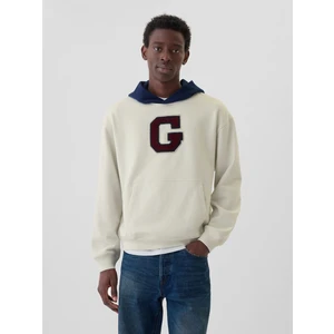 Erkek Kırık Beyaz Gap Logo Colorblock Varsity Sweatshirt
