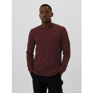 Erkek Bordo Waffle Örgü T-Shirt