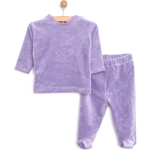 Yenidoğan Kadife Tshirt-Patikli Alt Kız Bebek