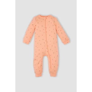 Kız Bebek Yenidoğan Çiçekli Uzun Kollu Fermuarlı Tulum D8305A5NS