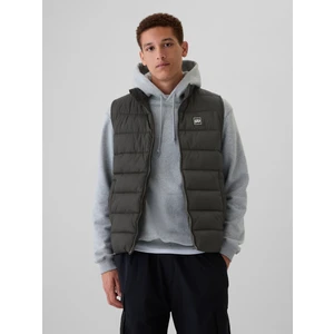Erkek Siyah Gap Logo Coldcontrol Puffer Şişme Yelek