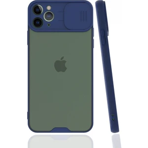 Apple iPhone 11 Pro Max Kılıf Darbelere Dayanıklı Kamera Koruma Sürgülü Platin Kapak