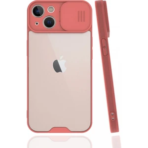 Apple iPhone 13 Kılıf Darbelere Dayanıklı Kamera Koruma Sürgülü Platin Kapak