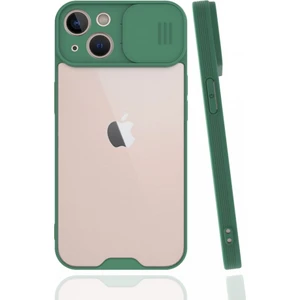 Apple iPhone 13 Kılıf Darbelere Dayanıklı Kamera Koruma Sürgülü Platin Kapak