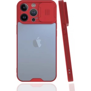 Apple iPhone 13 Pro Max Kılıf Darbelere Dayanıklı Kamera Koruma Sürgülü Platin Kapak