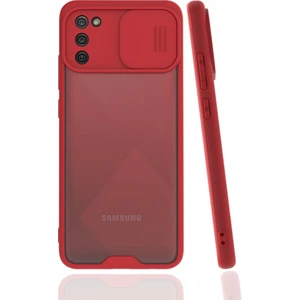Samsung Galaxy A02S Kılıf Darbelere Dayanıklı Kamera Koruma Sürgülü Platin Kapak