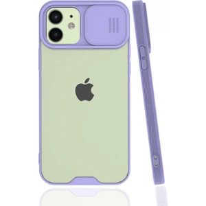 Apple iPhone 12 Xiaomi Mini Kılıf Darbelere Dayanıklı Kamera Koruma Sürgülü Platin Kapak