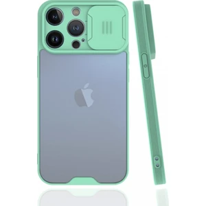 Apple iPhone 13 Pro Kılıf Darbelere Dayanıklı Kamera Koruma Sürgülü Platin Kapak