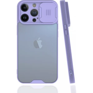 Apple iPhone 13 Pro Kılıf Darbelere Dayanıklı Kamera Koruma Sürgülü Platin Kapak