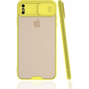 Apple iPhone Xs Max Kılıf Darbelere Dayanıklı Kamera Koruma Sürgülü Platin Kapak