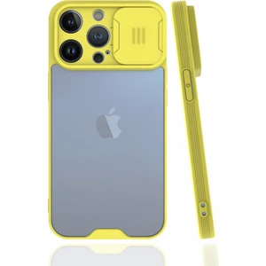 Apple iPhone 13 Pro Kılıf Darbelere Dayanıklı Kamera Koruma Sürgülü Platin Kapak