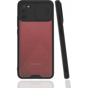 Samsung Galaxy A02S Kılıf Darbelere Dayanıklı Kamera Koruma Sürgülü Platin Kapak