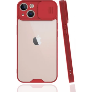 Apple iPhone 13 Kılıf Darbelere Dayanıklı Kamera Koruma Sürgülü Platin Kapak