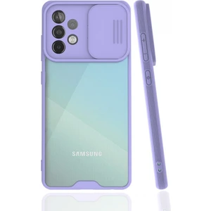 Samsung Galaxy A52S Kılıf Darbelere Dayanıklı Kamera Koruma Sürgülü Platin Kapak