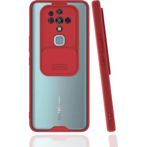 Tecno Camon 16 Kılıf Darbelere Dayanıklı Kamera Koruma Sürgülü Platin Kapak