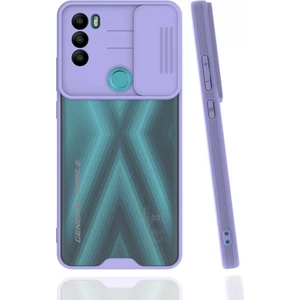 General Mobile Gm 21 Plus Kılıf Darbelere Dayanıklı Kamera Koruma Sürgülü Platin Kapak