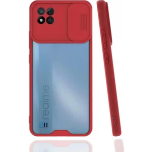 Realme C11 2021 Kılıf Darbelere Dayanıklı Kamera Koruma Sürgülü Platin Kapak